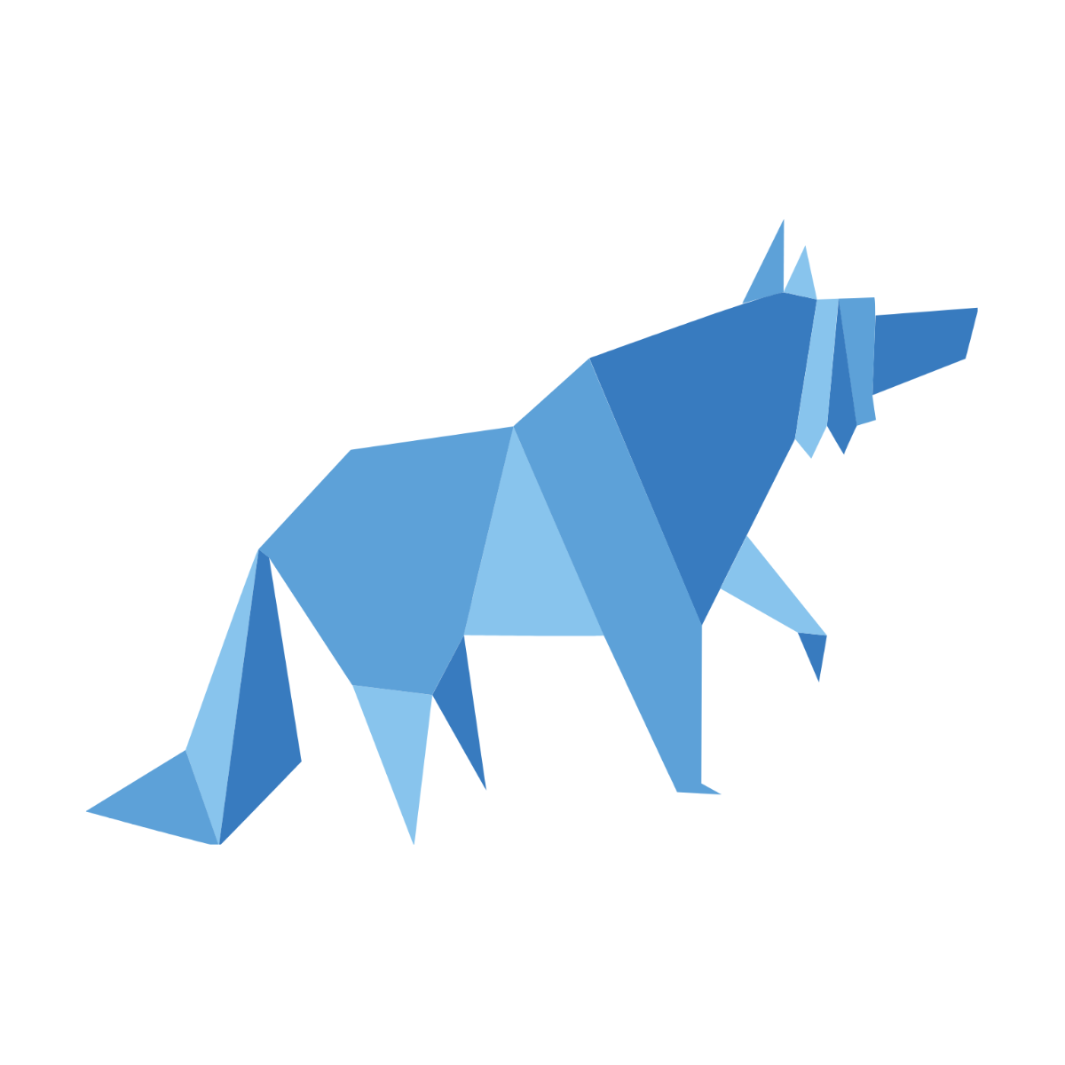 Origami Wolf clipart