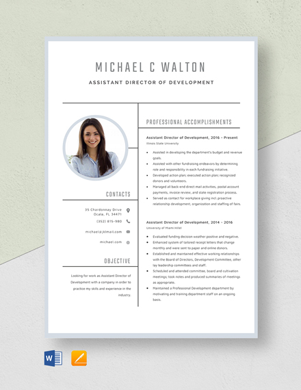 Assistant Director Of Development Services Free Film Assistant Director Resume - Download in Word, Apple Pages ...