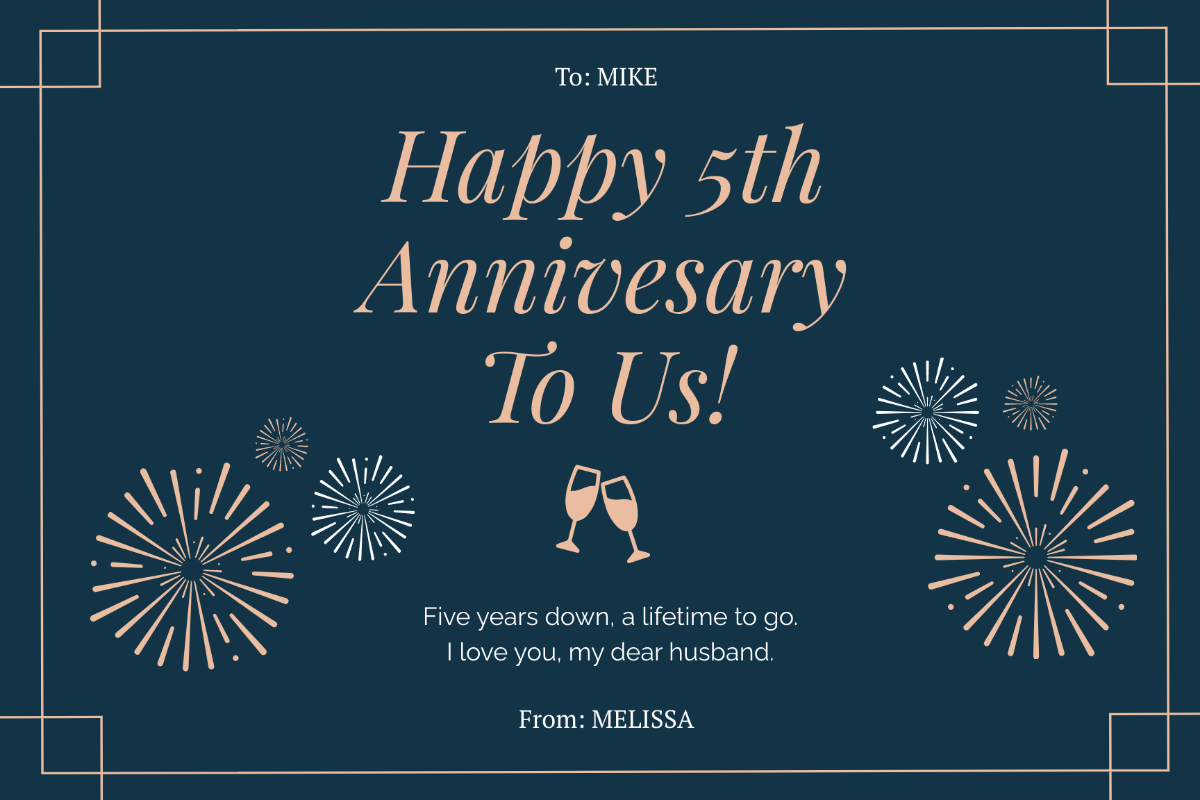 Simple Anniversary Greeting Card Template