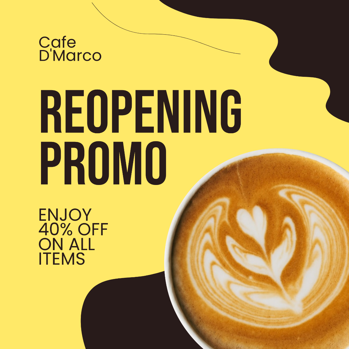 Free Cafe Reopening Instagram Post Template