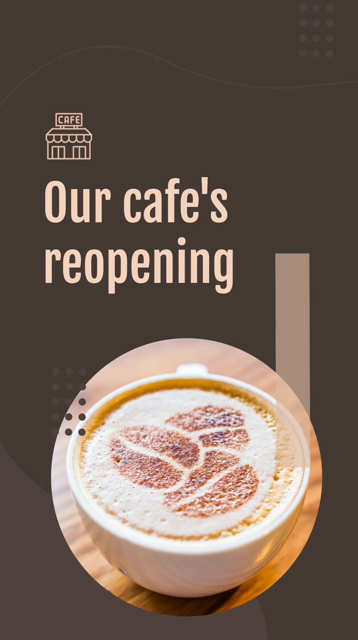 Free Cafe Reopening Instagram Story Template to Edit Online