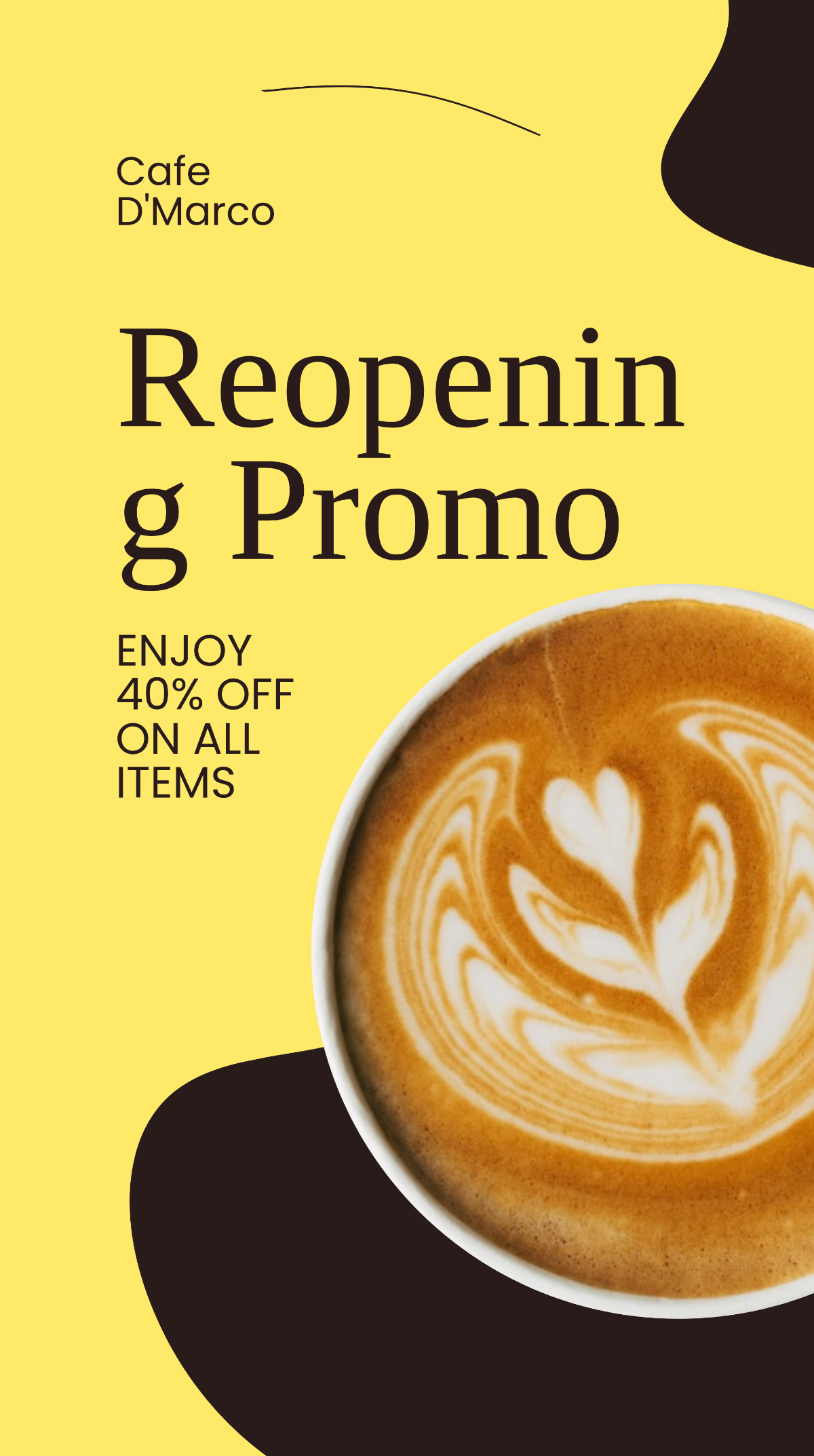 Free Cafe Reopening Whatsapp Post Template to Edit Online