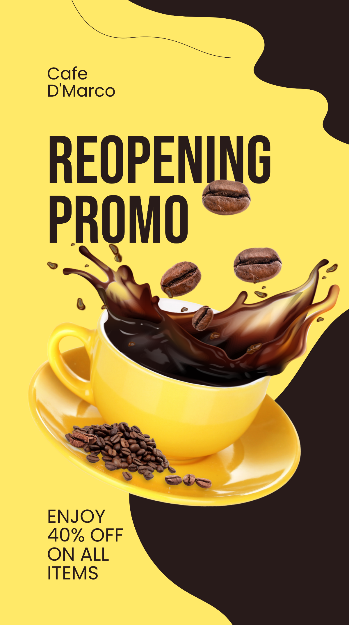 Cafe Reopening Whatsapp Post Template