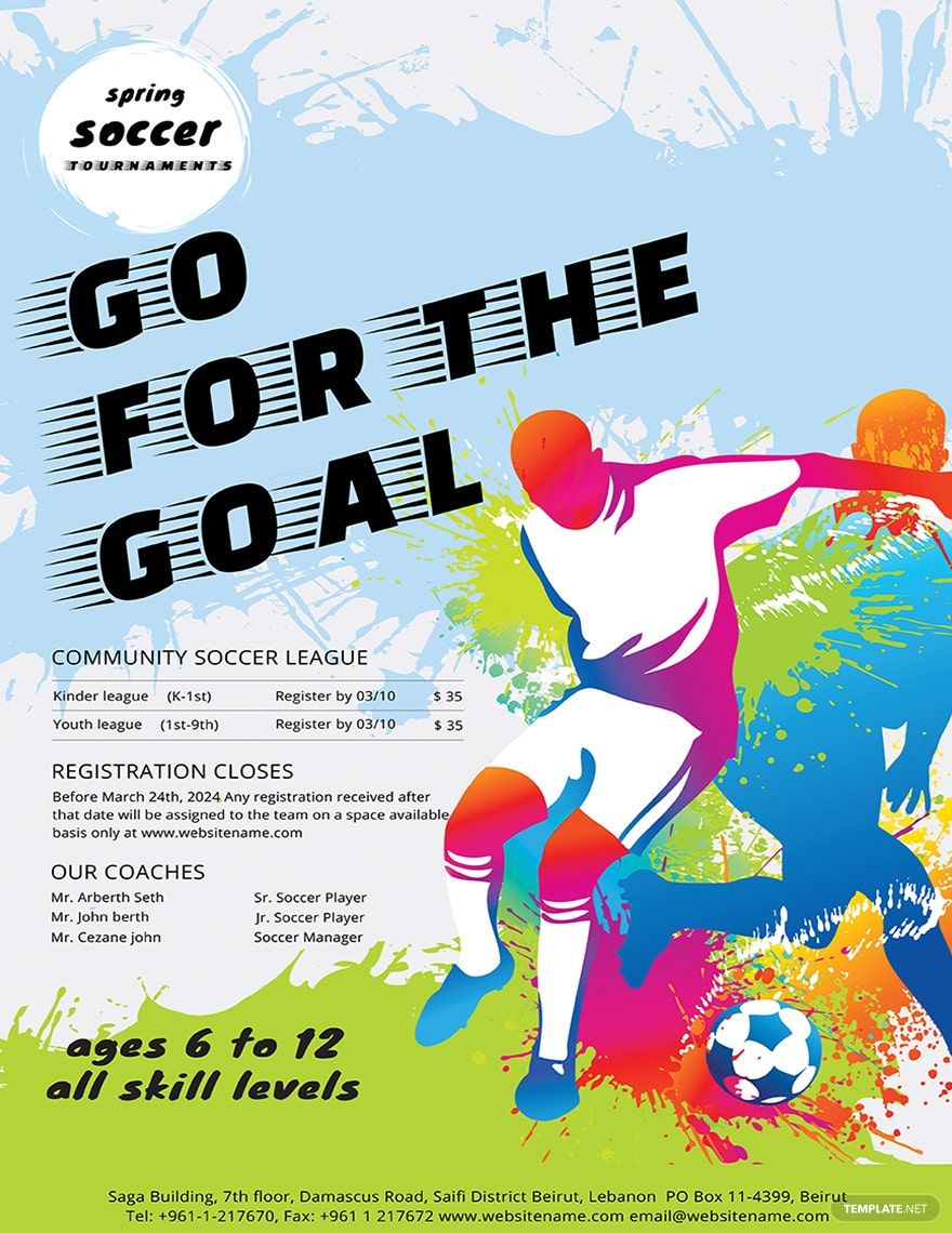 Soccer Poster Template Download in Illustrator, PSD