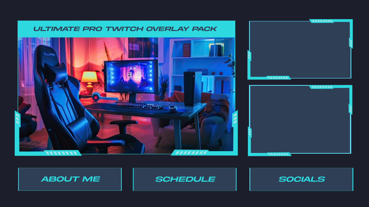 Free Professional Twitch Game Overlay Template to Edit Online