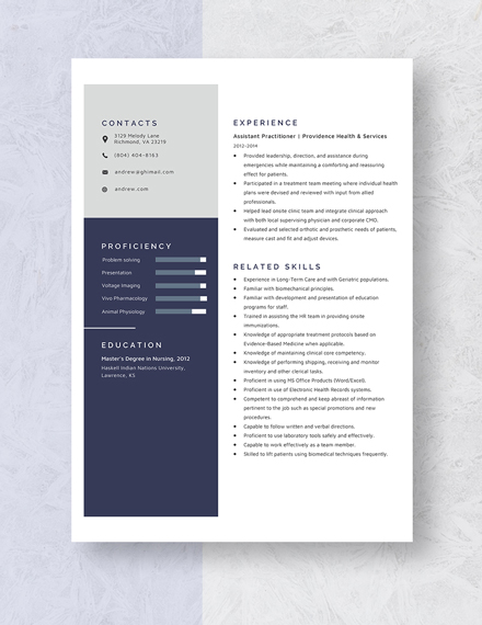 Assistant Practitioner Resume Template