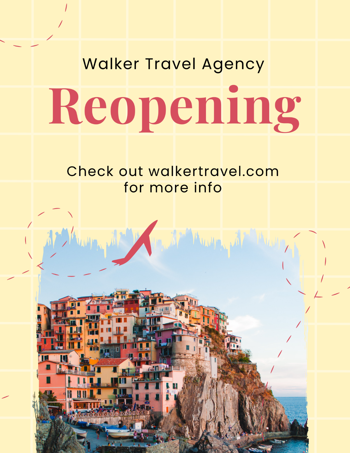 Travel Agency Reopening Flyer Template