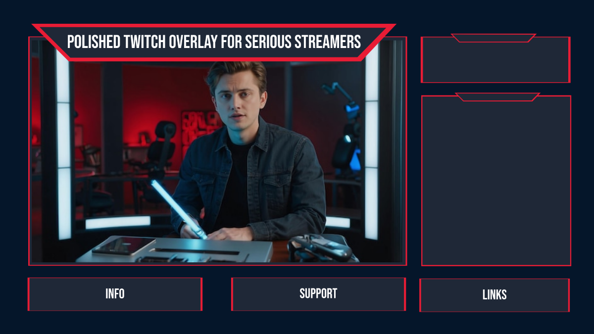 Free Professional Twitch Overlay Template to Edit Online