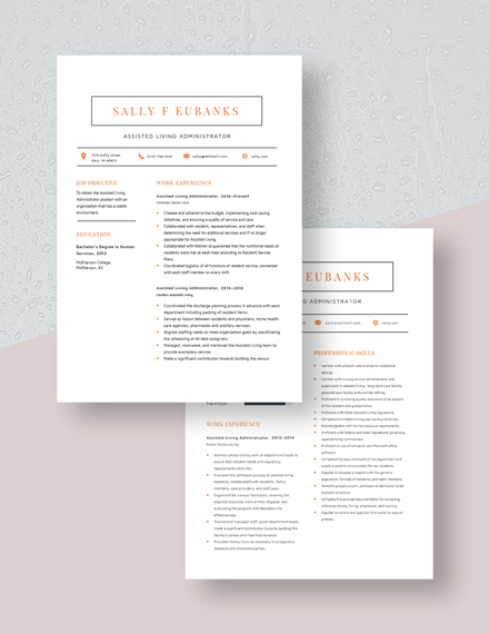 Assisted Living Administrator Resume Download