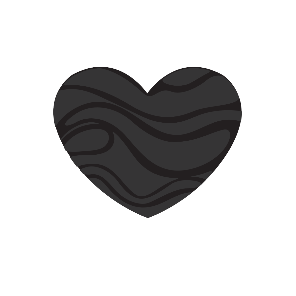 Black Heart Shape Vector Template
