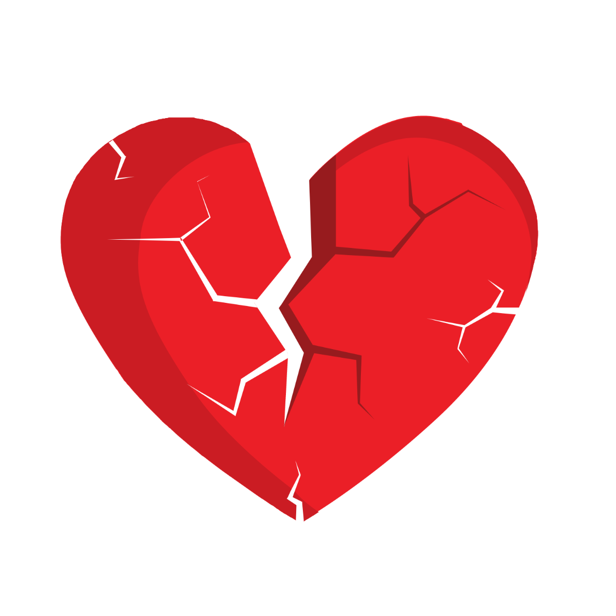 Broken Heart Shape Vector Template