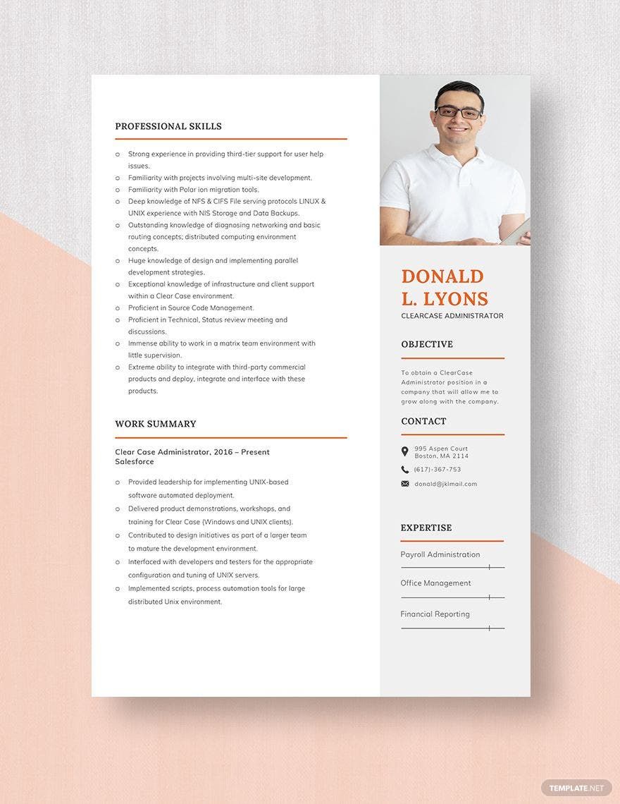 Clearcase Administrator Resume Template