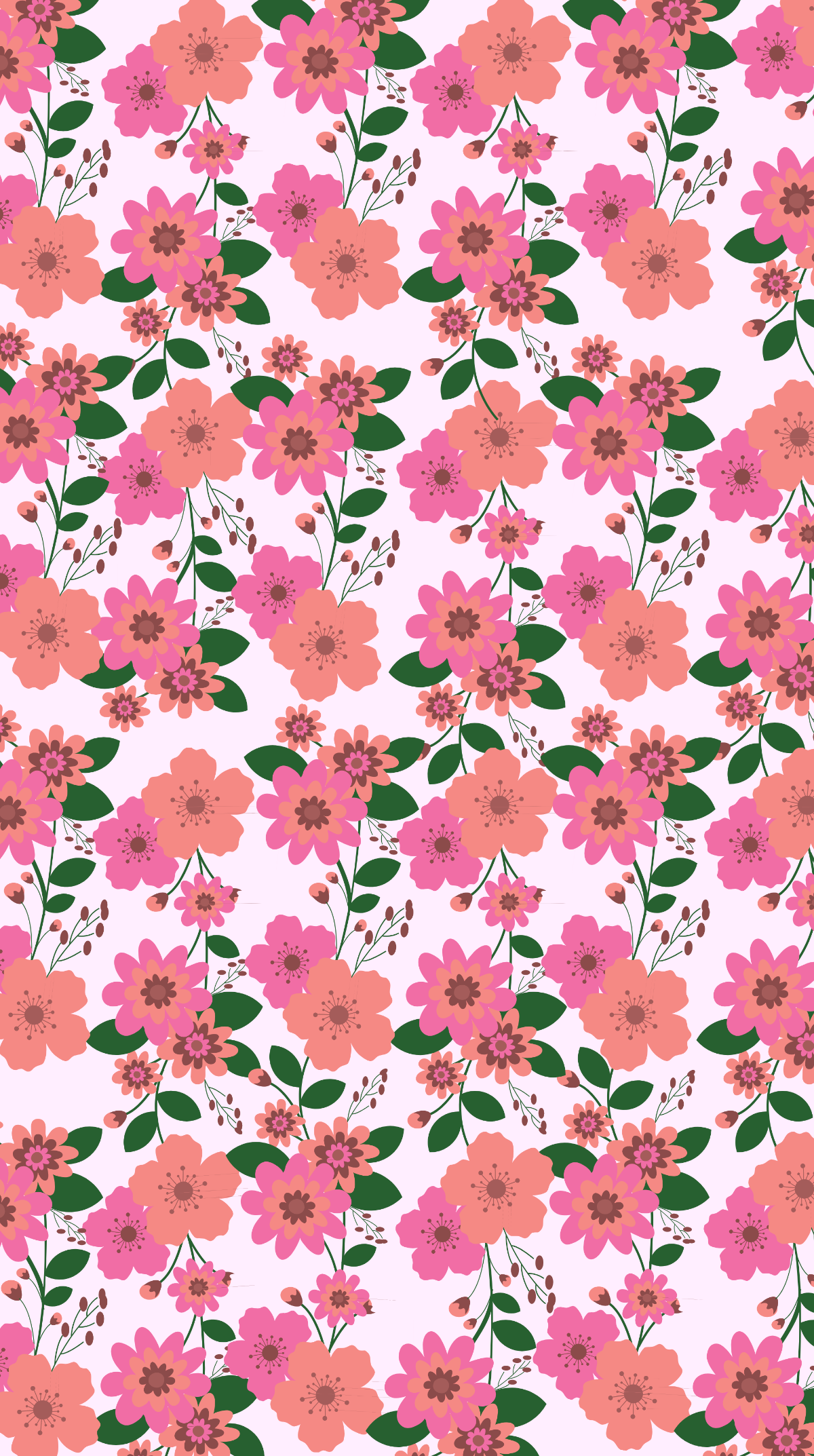 IPhone Pink Floral Background Template