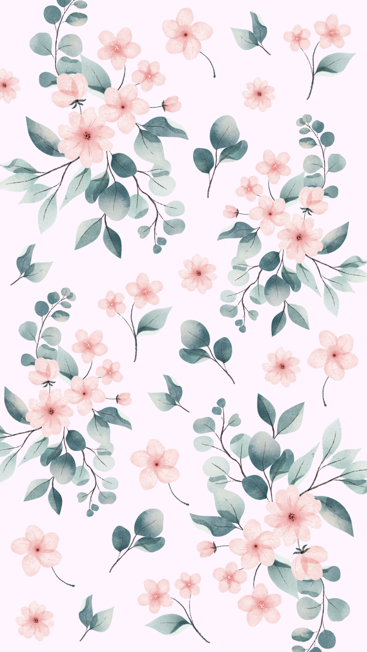 Free Watercolor iPhone Floral Background Template