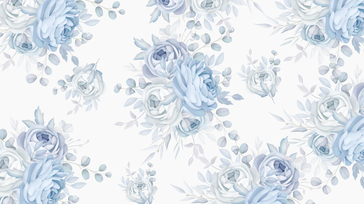 Pastel Blue Floral Background Template