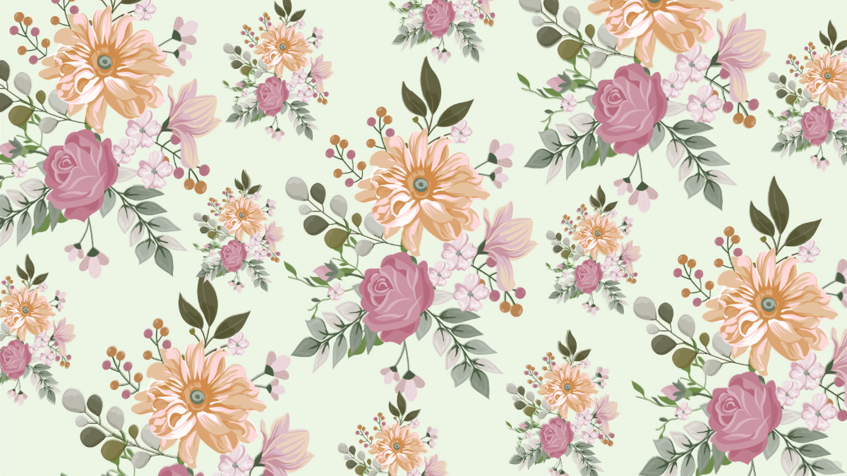 Pastel Floral Print Background Template