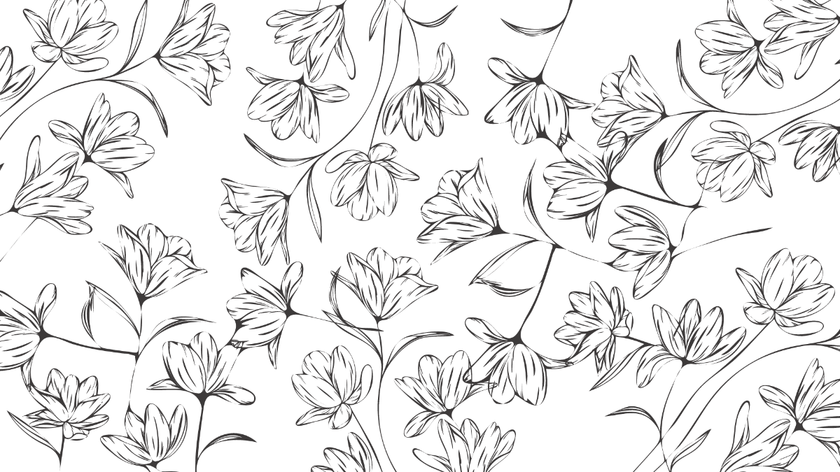 Black And White Floral Background Template