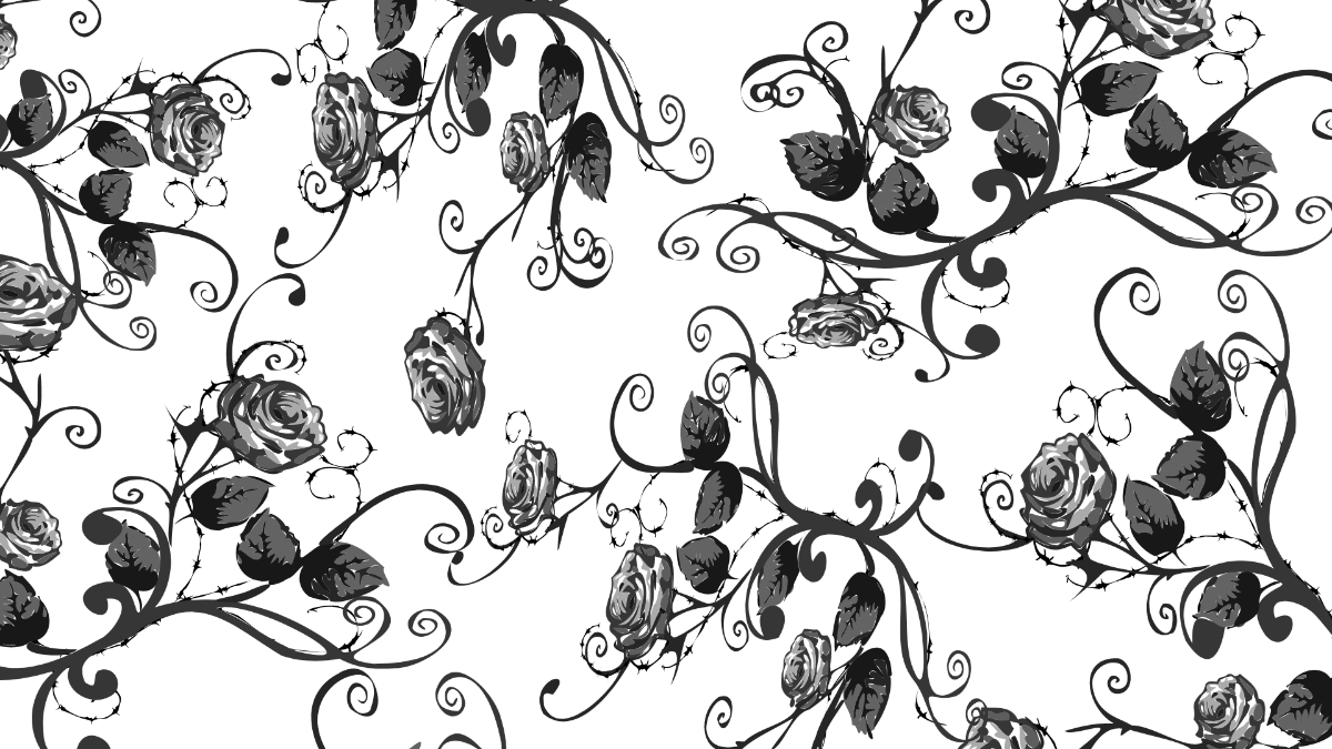 Simple Black And White Floral Background Template