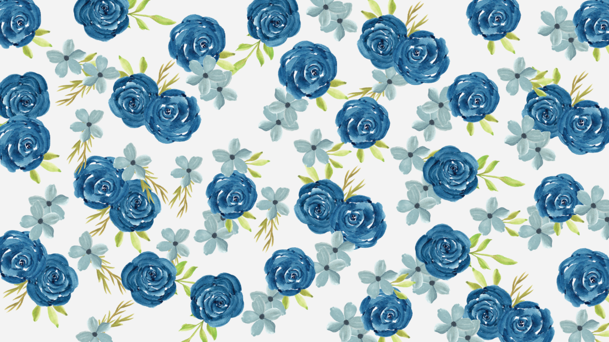 Blue Floral Background Template