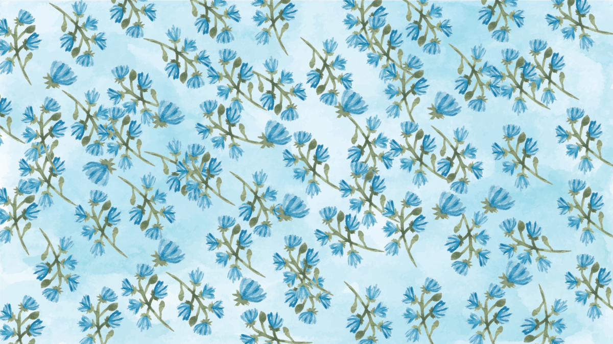 Free Sky Blue Floral Background Template