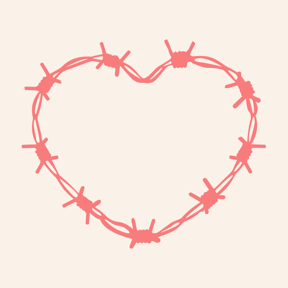 Barbed Wire Heart Vector Template