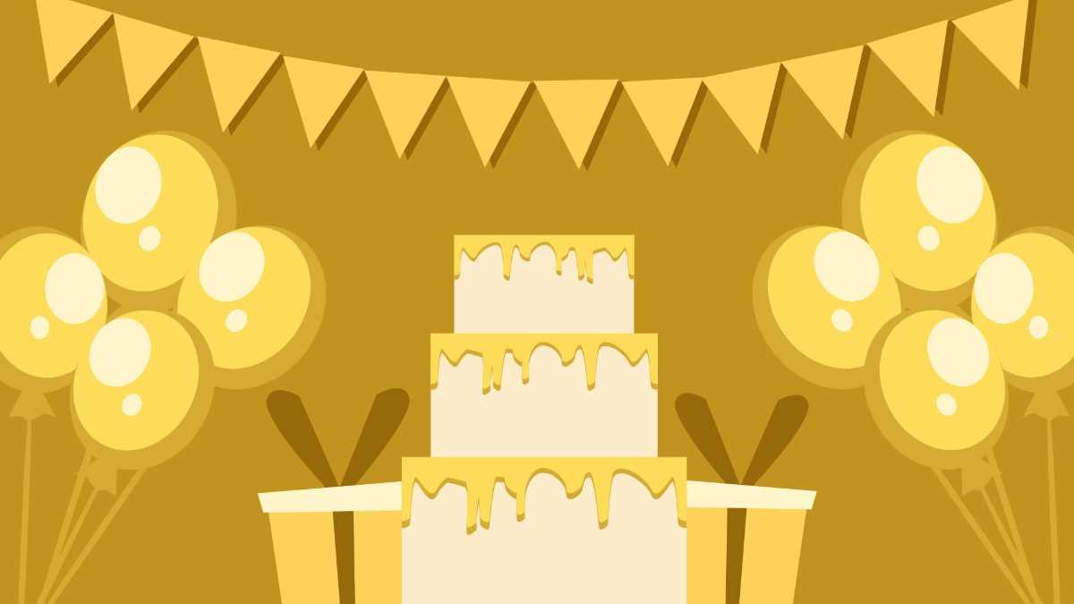 Birthday Gold Background Template