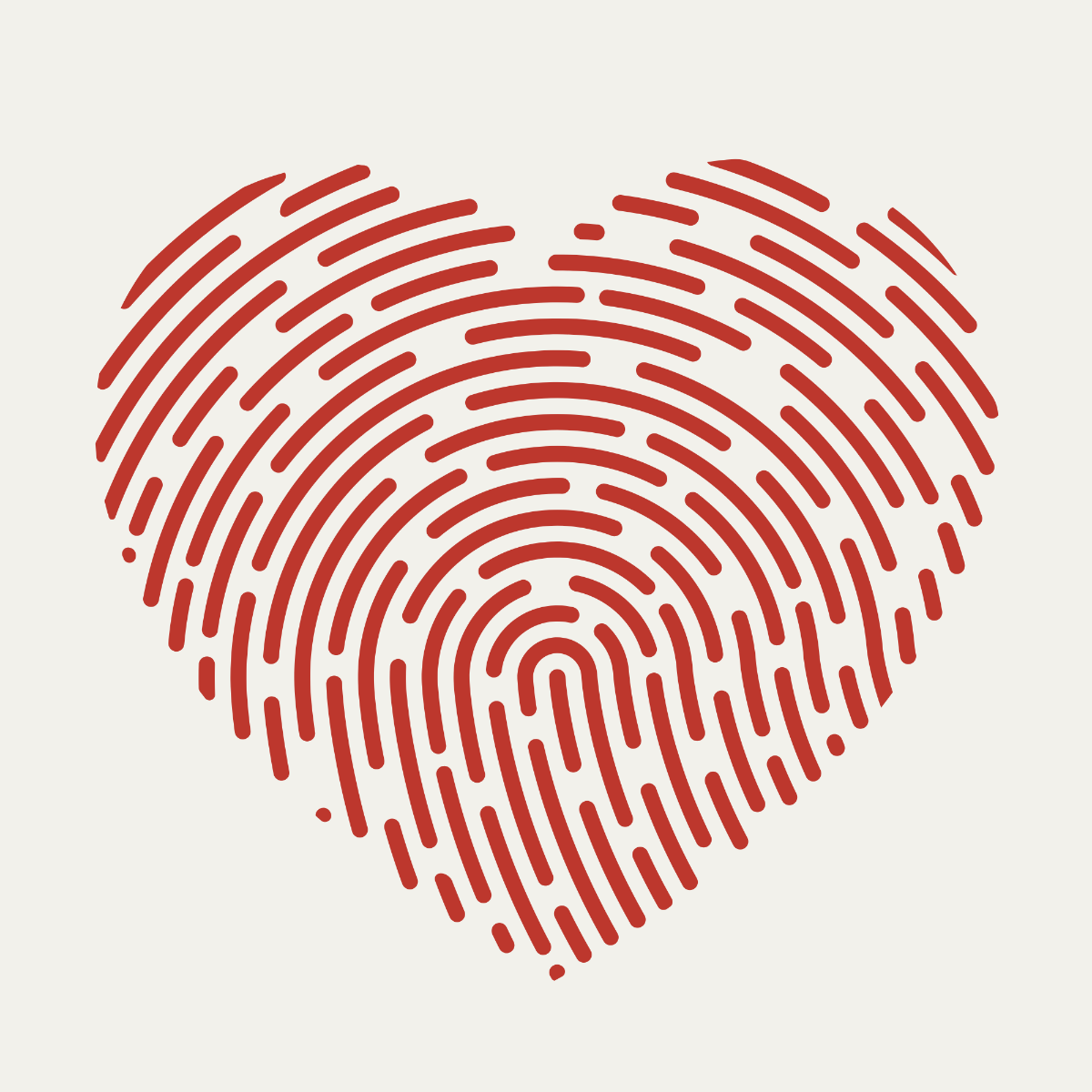 Fingerprint Heart Vector Template