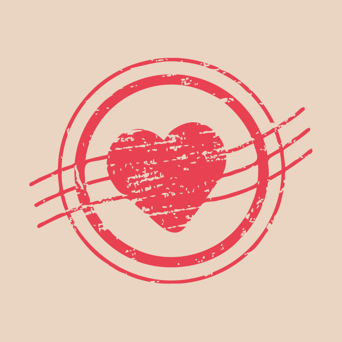 Heart Stamp Vector Template