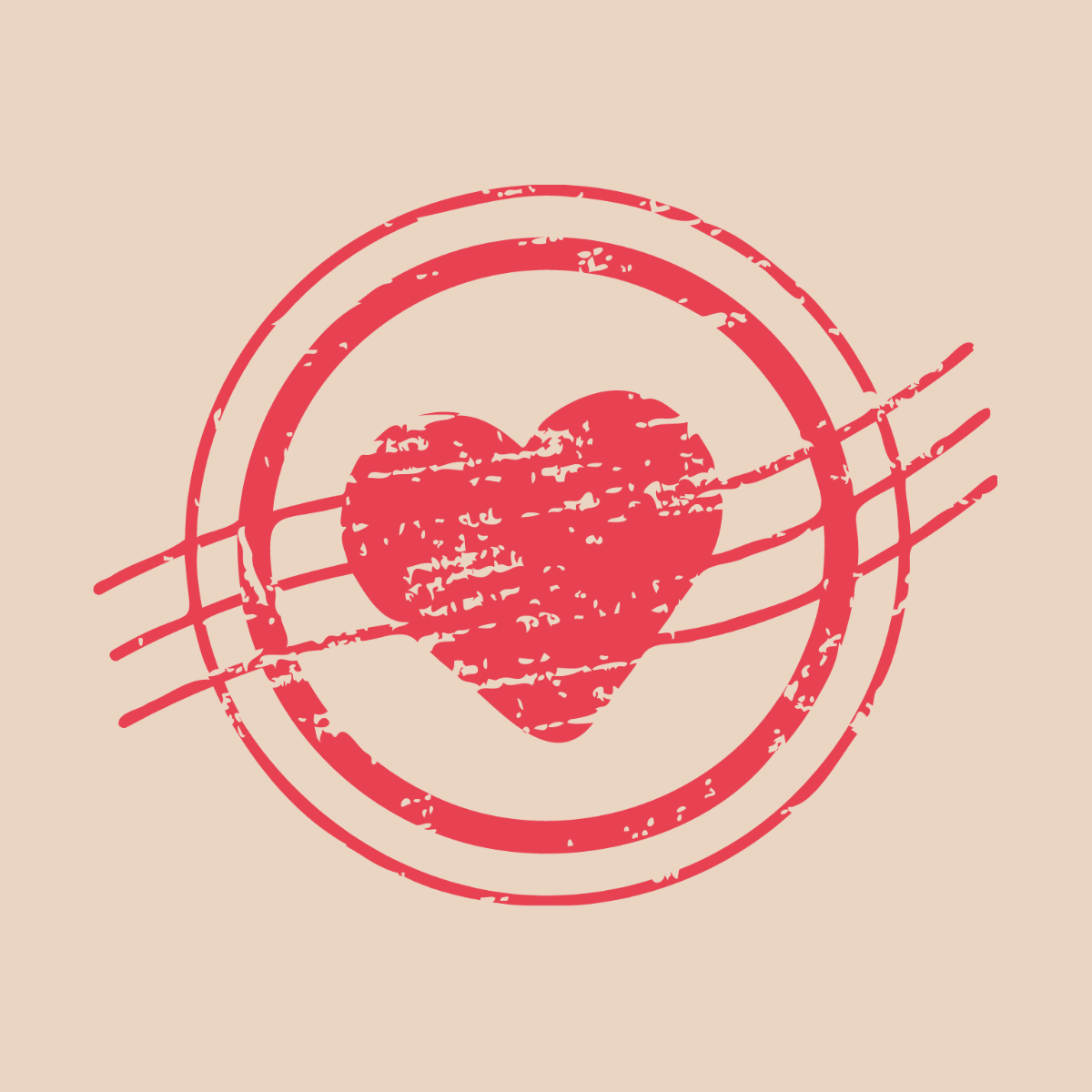 Free Heart Stamp Vector Template