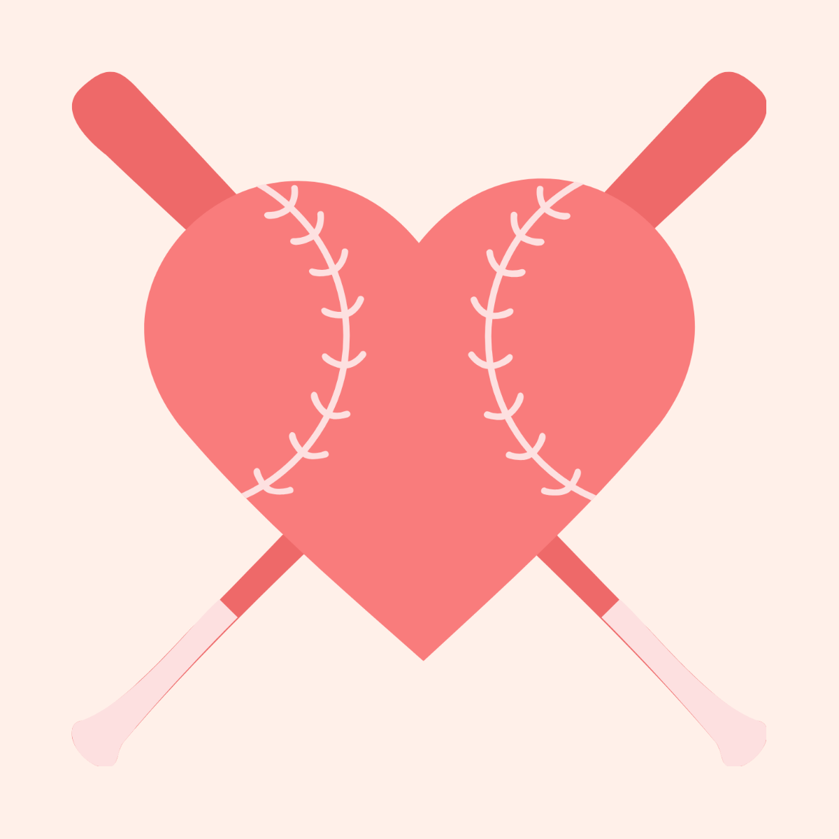 Baseball Heart Vector Template