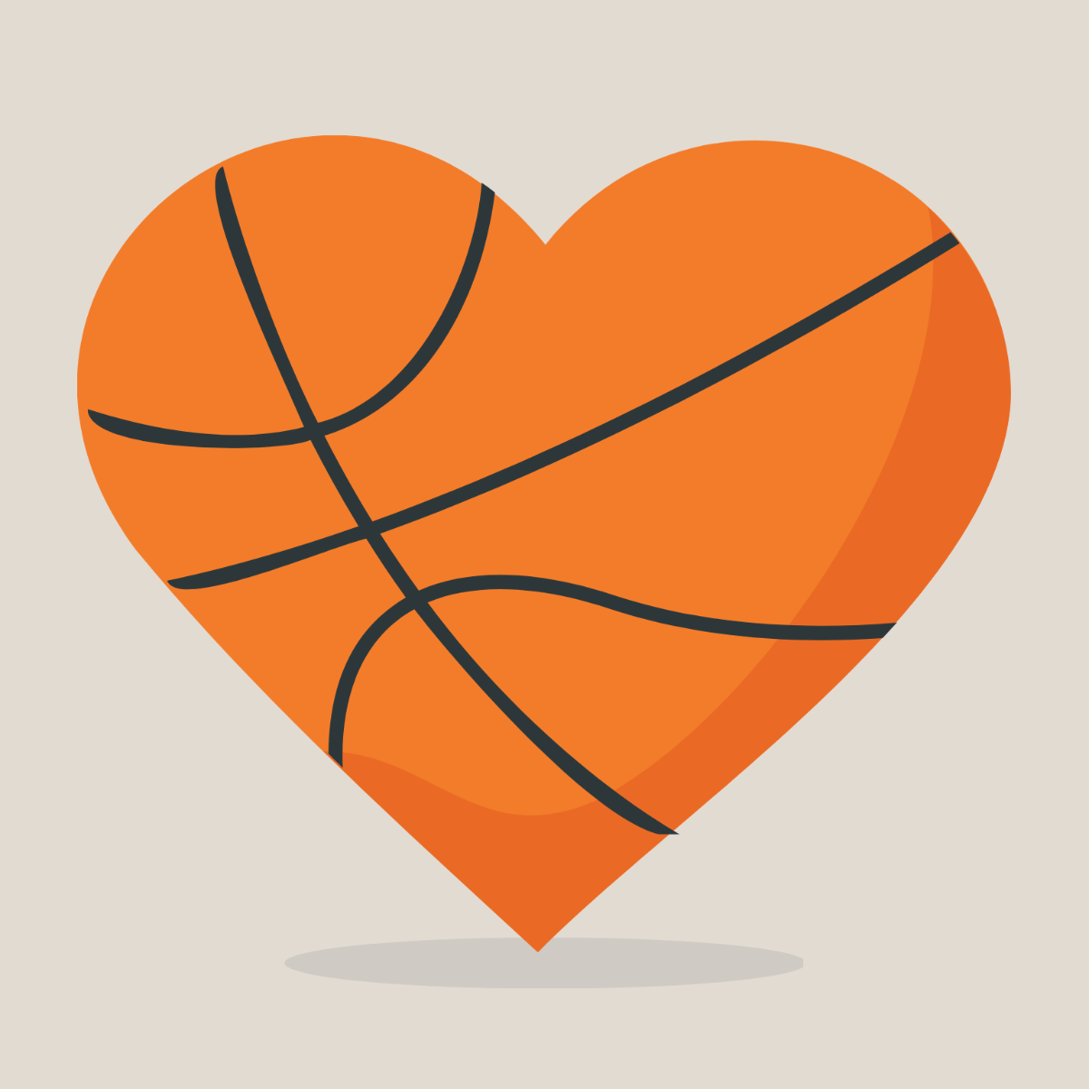 Basketball Heart Vector Template