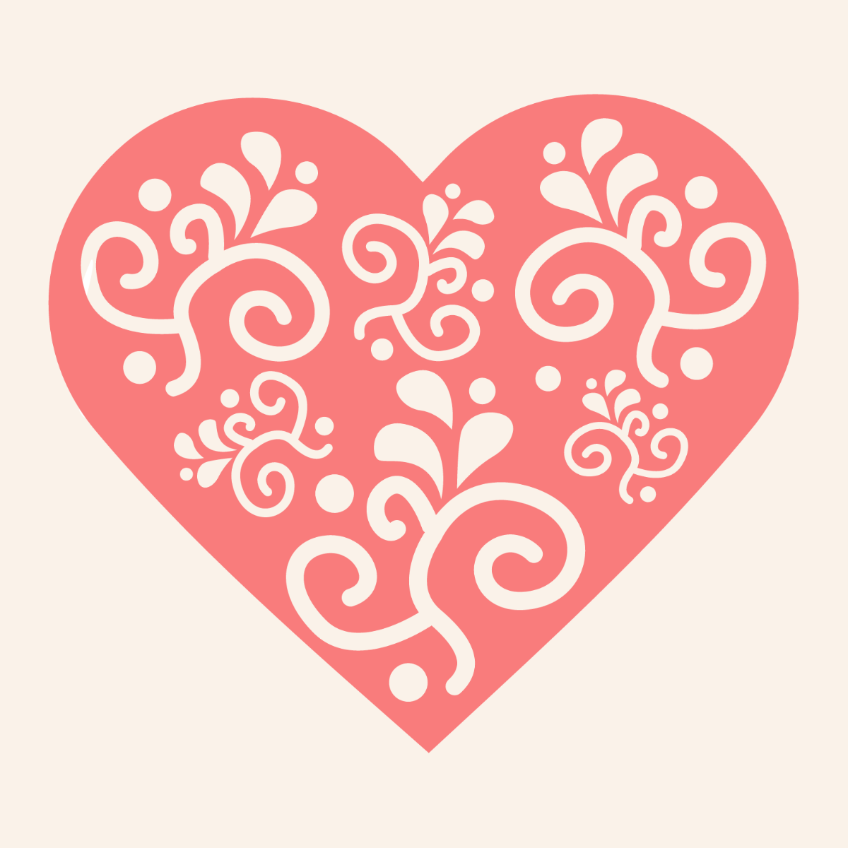 Carved Heart Vector Template