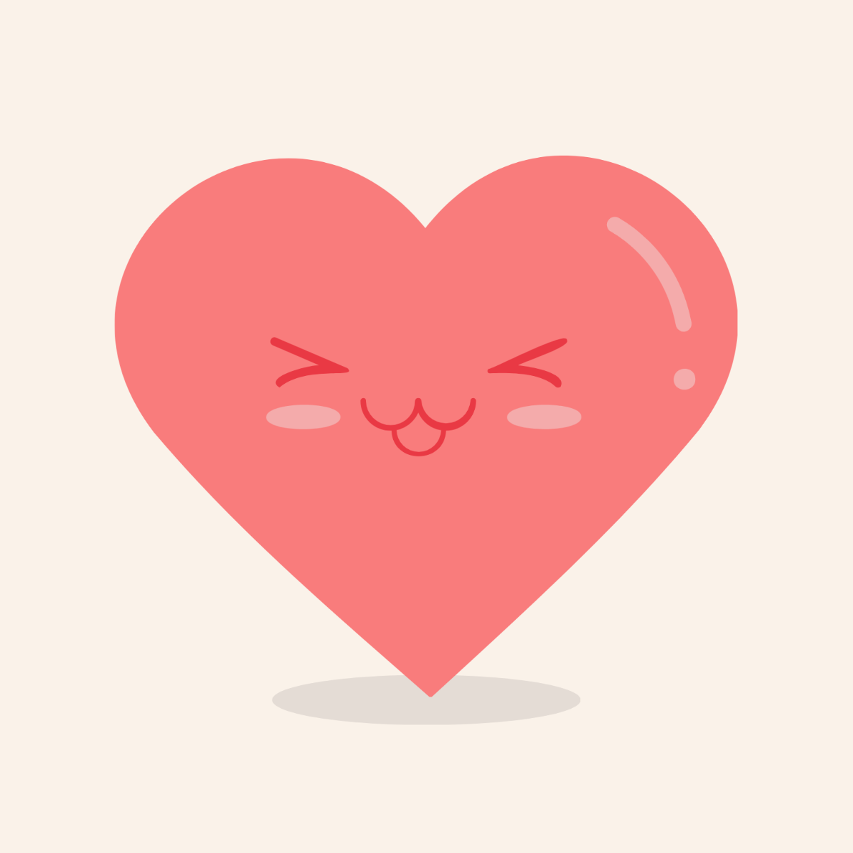Cute Heart Vector Template
