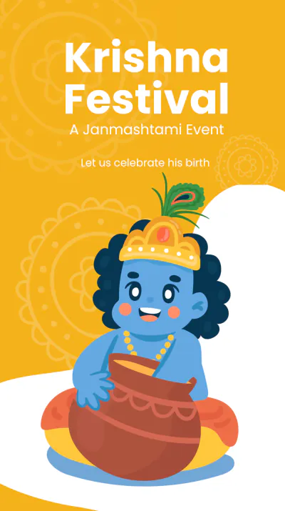Free Janmashtami Event Instagram Story Template to Edit Online