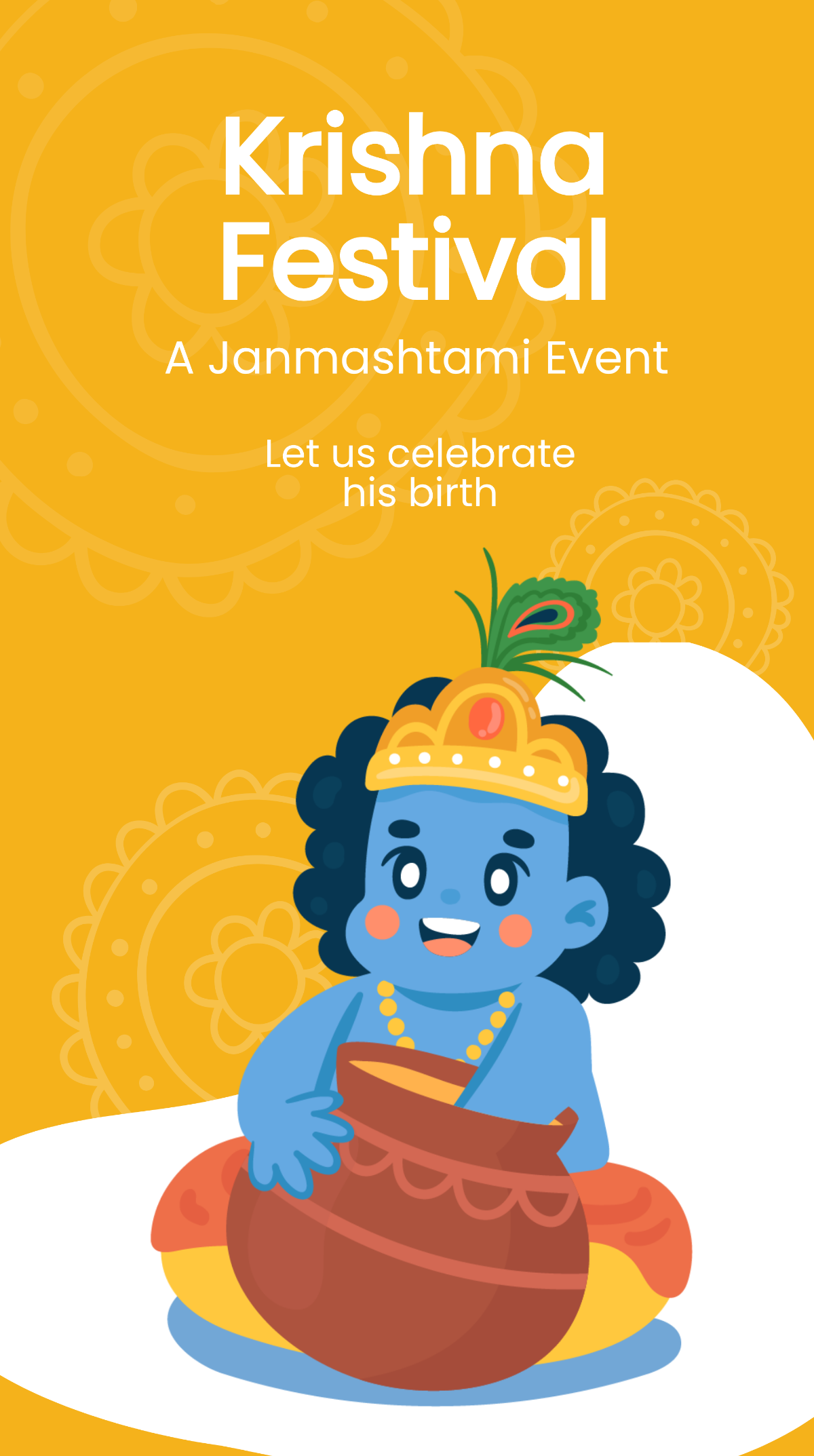 Free Janmashtami Event Whatsapp Post Template