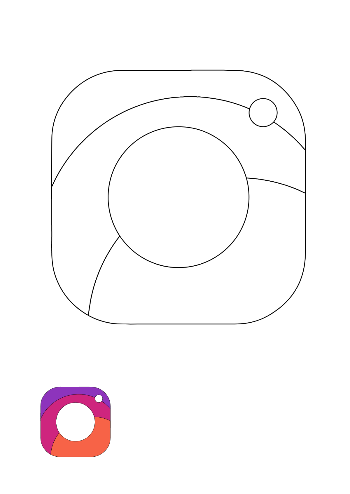 Free Instagram Gradient Coloring Page Template
