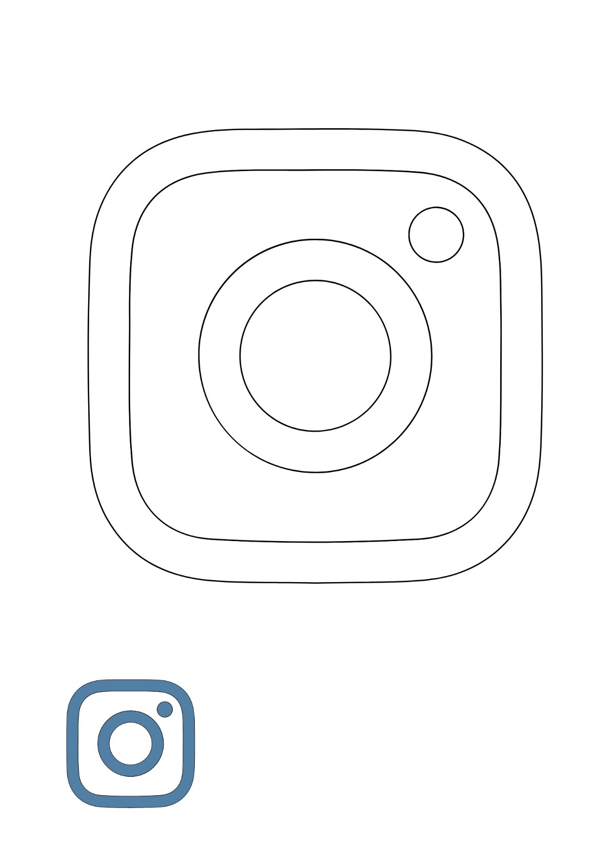 Instagram Glyph Coloring Page Template