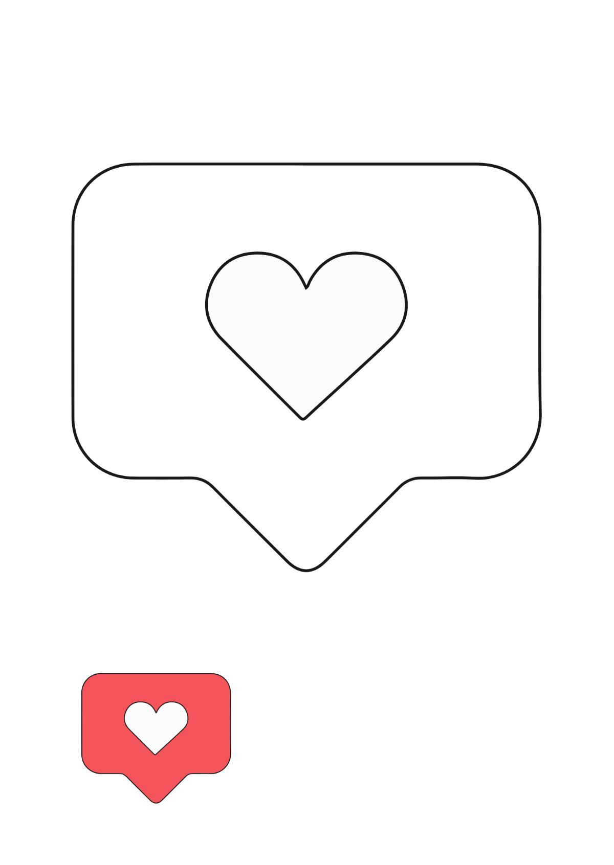 Free Instagram Heart Coloring Page Template