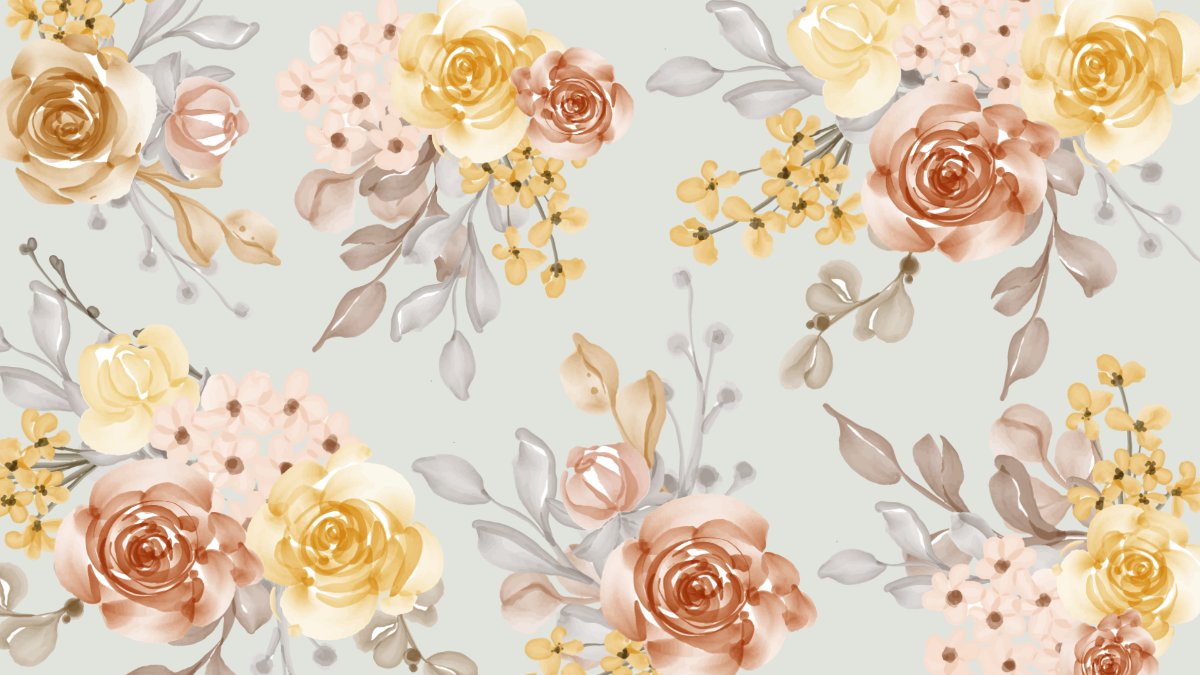 Aesthetic Watercolor Floral Background Template