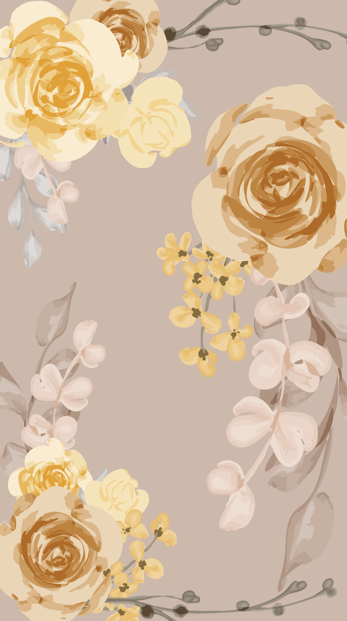 Free Vintage Floral Background For iPhone Template