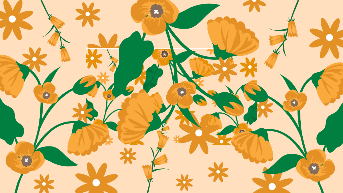Orange Floral Background Template