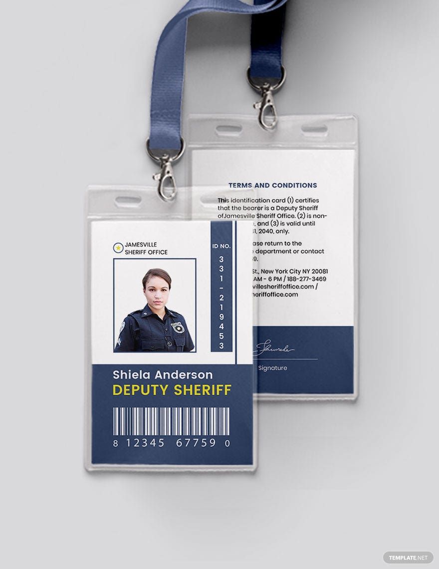 Sherif ID Card Template in Word, Illustrator, PSD, Apple Pages, Publisher
