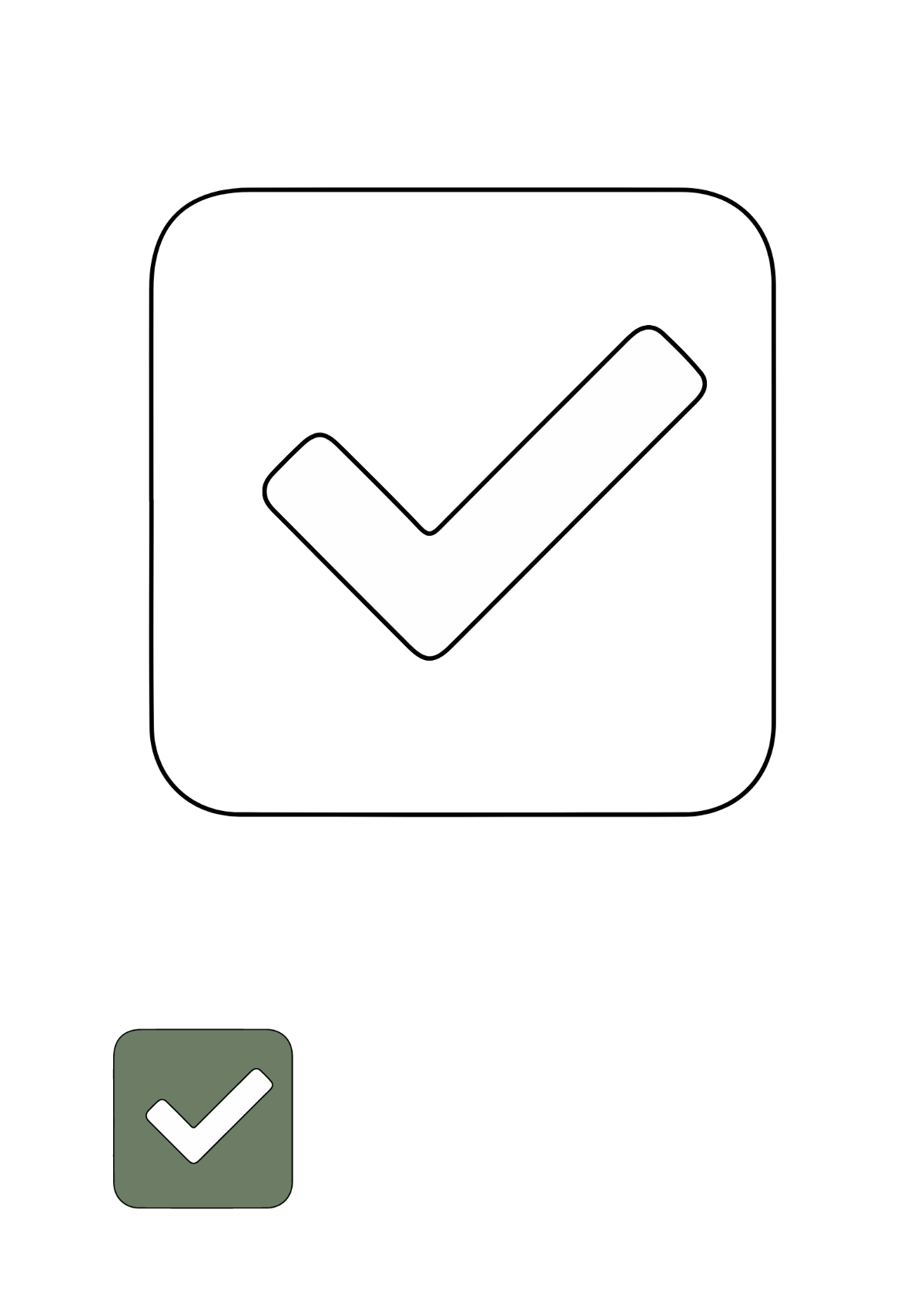 Free Flat Check Mark coloring page Template