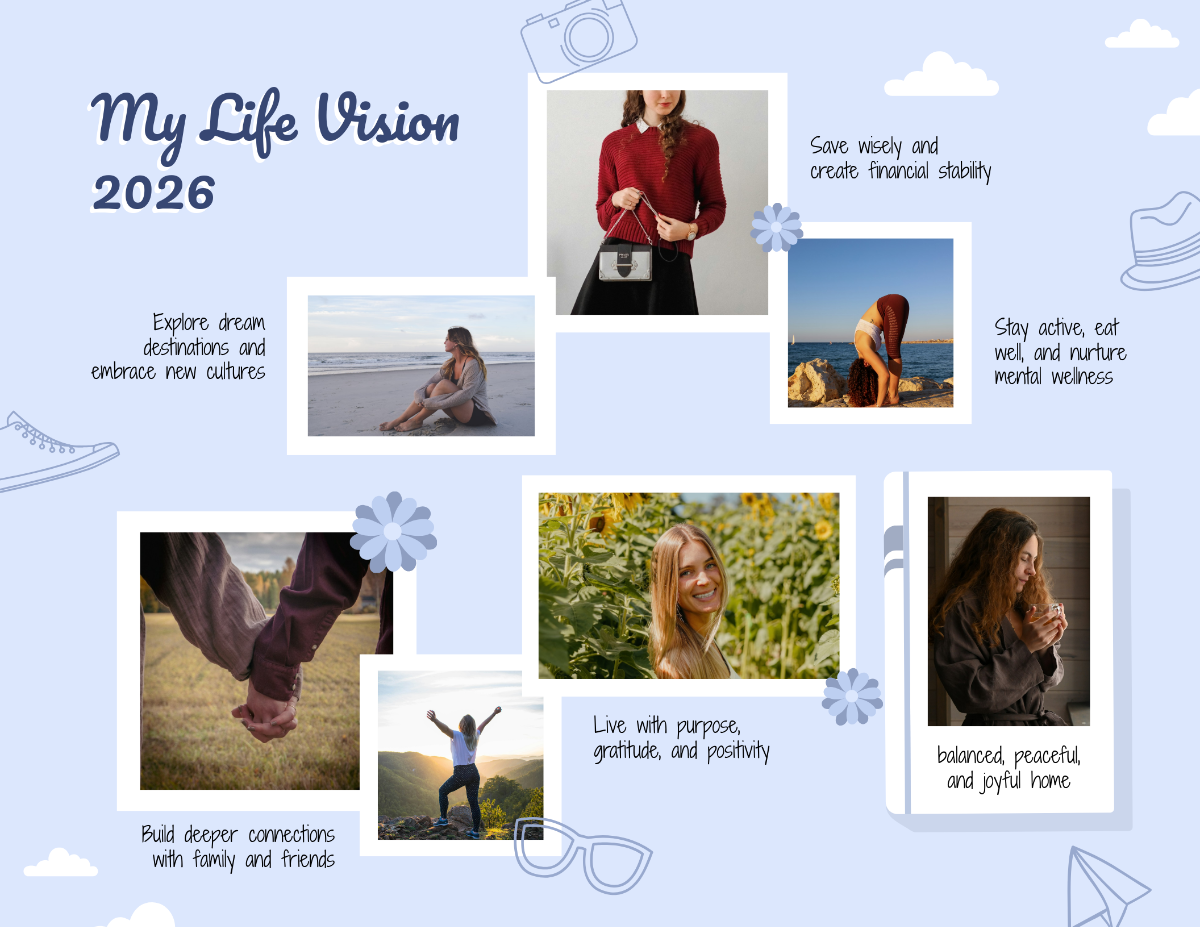 Free Life Vision Board Template to Edit Online