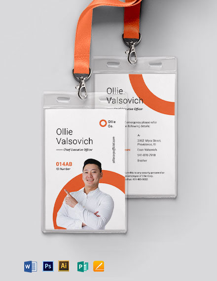 Free Corporate Blank ID Card Template - Word, Apple Pages, Publisher ...