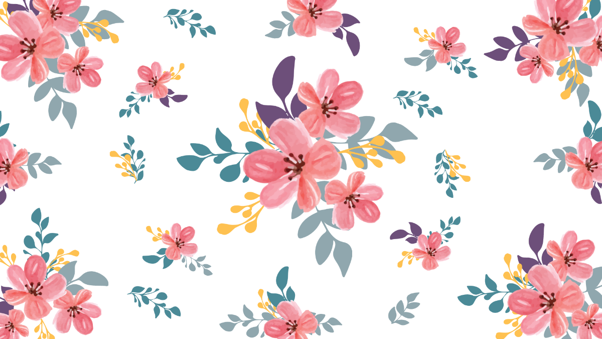 White and Pink Floral Background Template