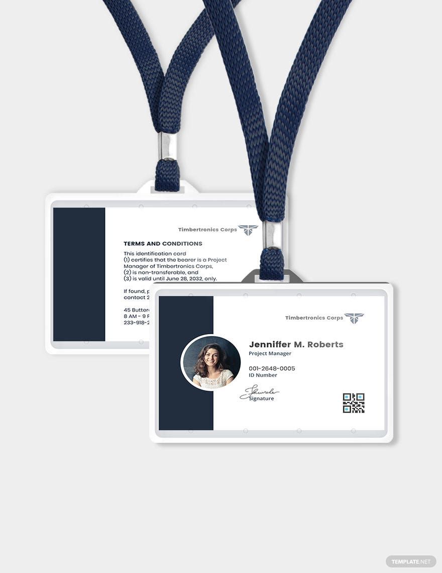 Simple Employee ID Card Template