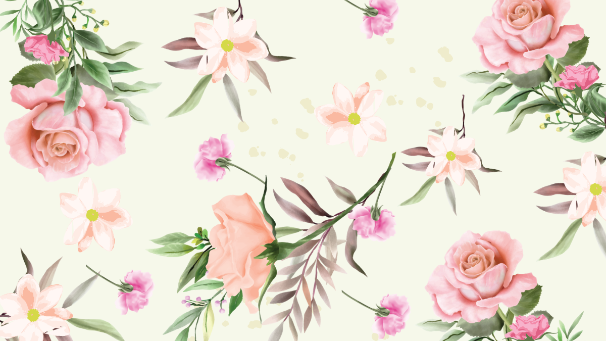 Watercolor Tropical Floral Background
