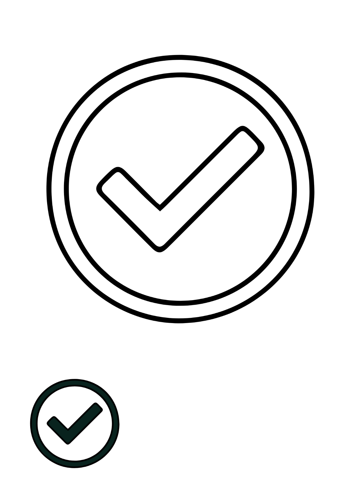 Check Mark Outline coloring page Template