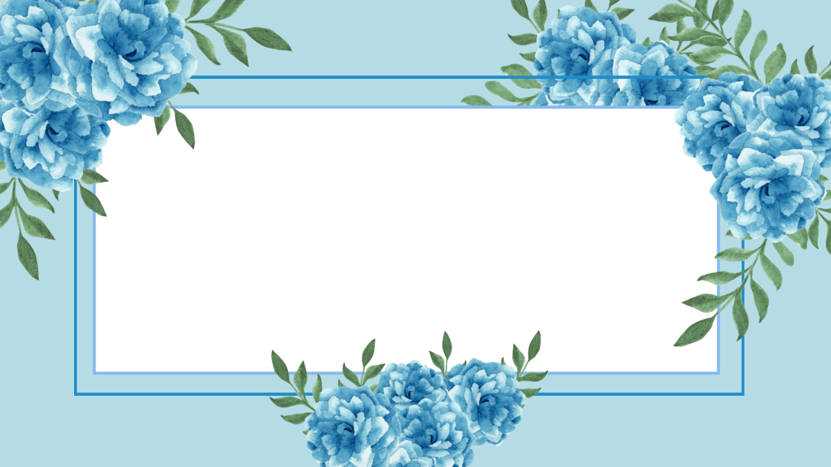 Blue Floral Frame Background Template